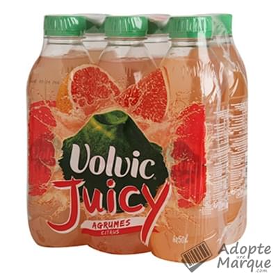Volvic Juicy - Eau minérale naturelle aromatisée aux Agrumes Les 6 bouteilles de 50CL