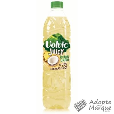 Volvic Juicy - Eau minérale naturelle aromatisée à l'Ananas & Coco "La bouteille de 1,5L"