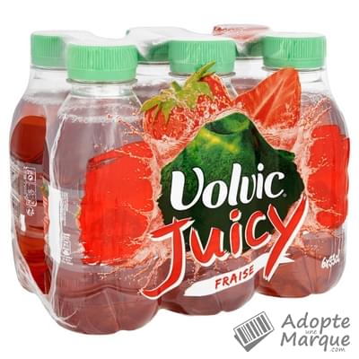 Volvic Juicy - Eau minérale naturelle aromatisée à la Fraise Les 6 bouteilles de 33CL