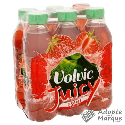 Volvic Juicy - Eau minérale naturelle aromatisée à la Fraise Les 6 bouteilles de 50CL