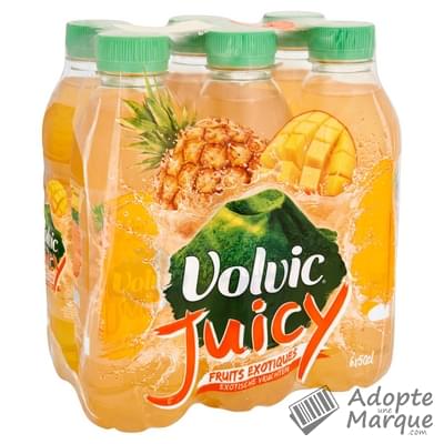 Volvic Juicy - Eau minérale naturelle aromatisée aux Fruits Exotiques Les 6 bouteilles de 50CL