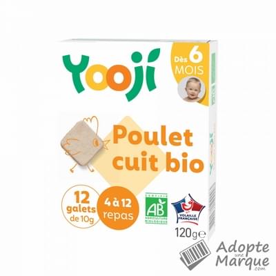 Yooji Haché de Poulet cuit (dès 6 mois) La boîte de 12 galets - 120G